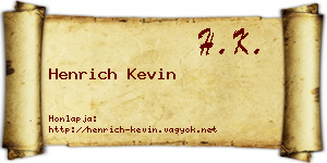 Henrich Kevin névjegykártya